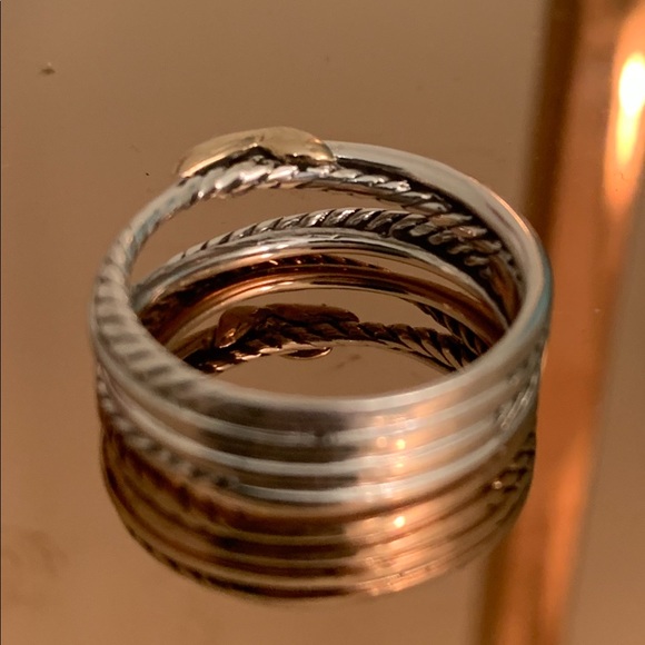 David Yurman Size 6.5 Crossover X Ring 925 Sterling Silver 18k Gold. - Picture 5 of 7